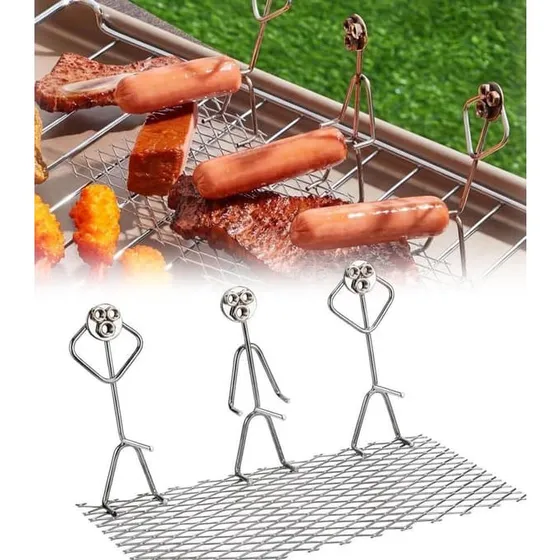 BBQ Pølseholder - Sjov hotdogholder med tre tændstikfigurer