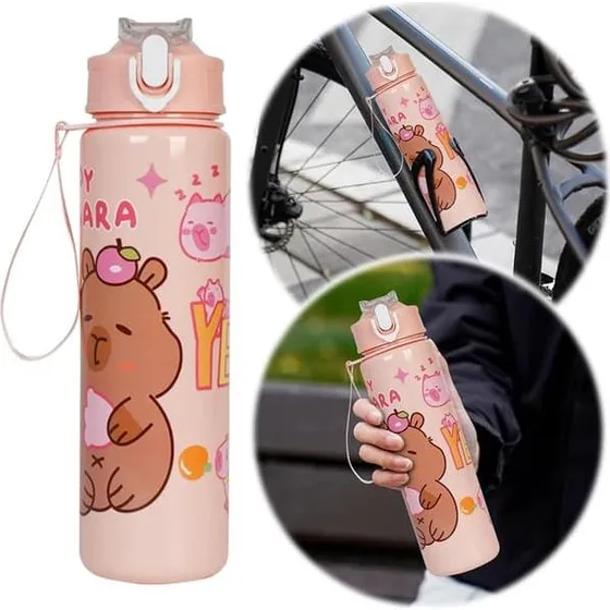 Capybara Vandflaske 700 ml med sugerør og håndtag