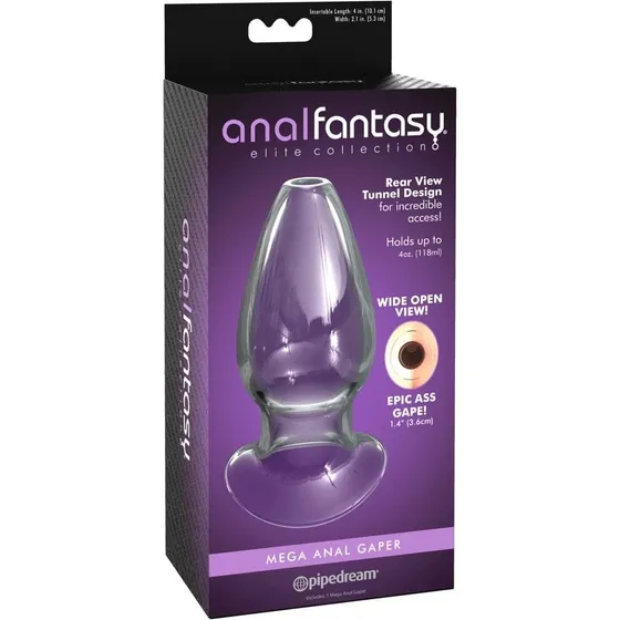 Anal Fantasy Hollow Butt Plug med Stopper i Borosilikatglas