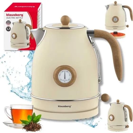 Klausberg KB-9006 Retro Elkedel 1,7 l - Cremefarvet