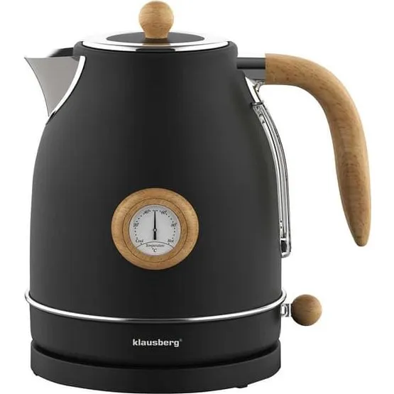Klausberg KB-7907 Retro Elkedel 1,7L - Sort med termometer