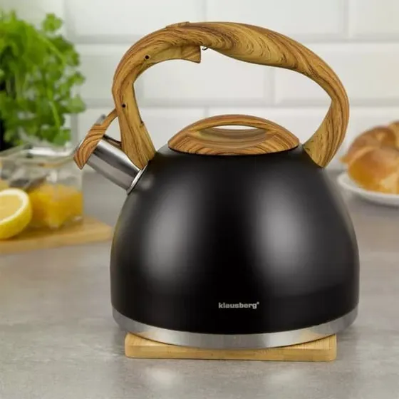 Klausberg KB-7450 Kedel med fløjte, 3L, Sort