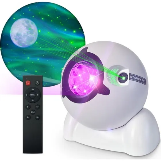 Nordlys Stjerneprojektor med musik og fjernbetjening