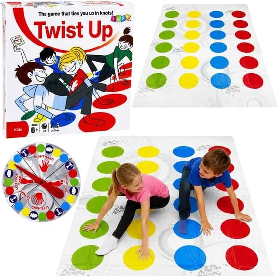 Twister familiespil med spillemåtte 160x140 cm