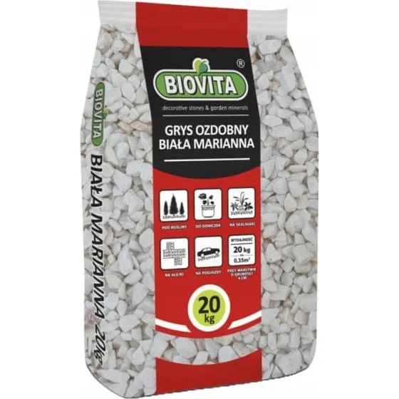 BIOVITA Hvid Mariana Dekorationssten 16-32 mm - 20 kg