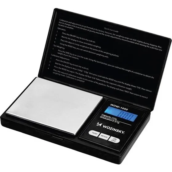 Wozinsky WDW-1000 Præcisionsvægt - 200g / 0,01g - Sort