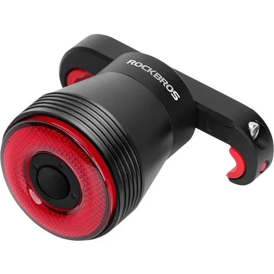 Rockbros Q5 Cykelbaglygte med Intelligent STOP-system - Sort
