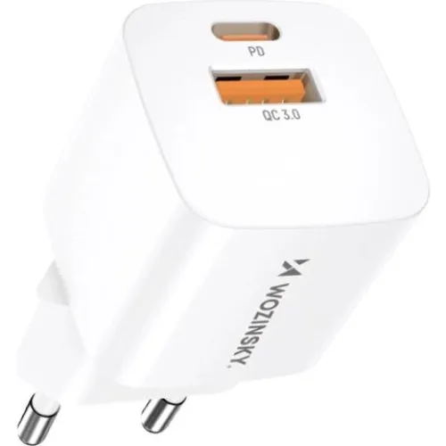 Wozinsky CMWCW 20W USB-C & USB-A Vægoplader - Hvid