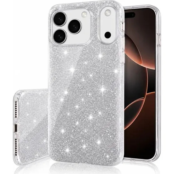 TFO Glitter 3-i-1 Cover til iPhone 17/18 Pro Max - Sølv
