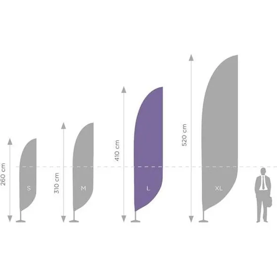 Standard L Reklameflagstang - 450 cm