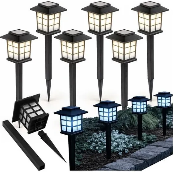 Solcellelamper 6 stk. LED med skumringssensor