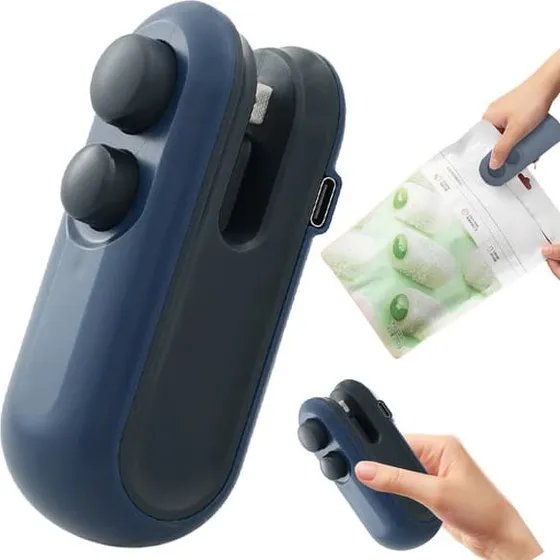 Folieforsegler og åbner 2-i-1 med USB-opladning