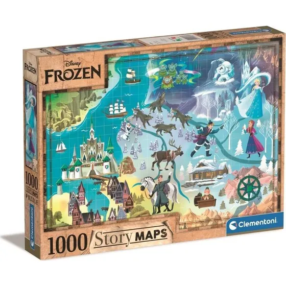 Clementoni 1000 brikker – Story Maps Frozen puslespil