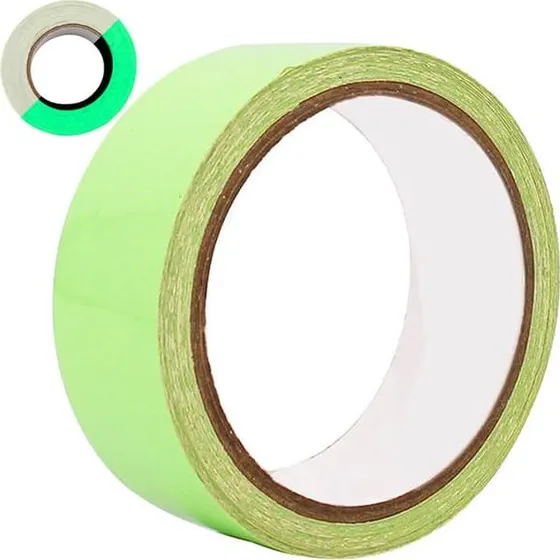 Selvlysende tape 3x500cm - Fluorescerende mørk tape