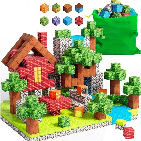 Magnetiske Minecraft-klodser 100 stk - Model 043