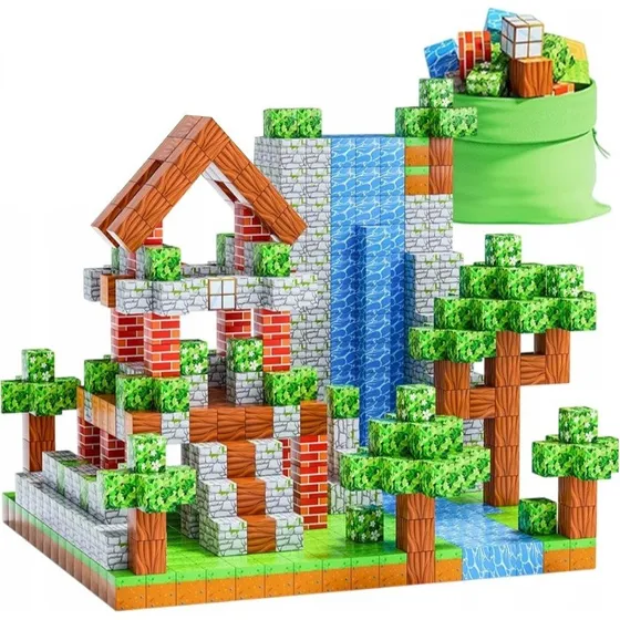Magnetiske Minecraft-klodser 100 stk - Model 042