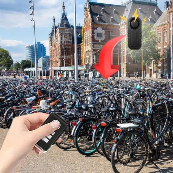Højlydt tyverialarm til cykel med fjernbetjening