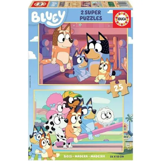 Bluey træpuslespil 2 x 25 brikker (Educa)