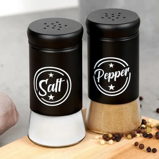 VILDE Salt- og pebersæt i sort glas, 2-delt, 229129