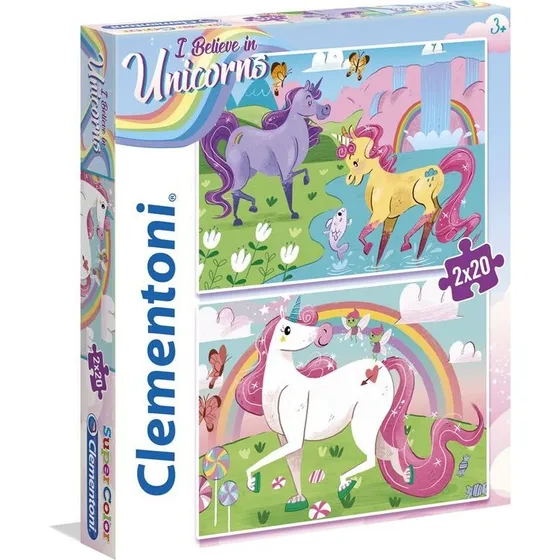 Clementoni Enhjørning Puslespil 2x20 brikker