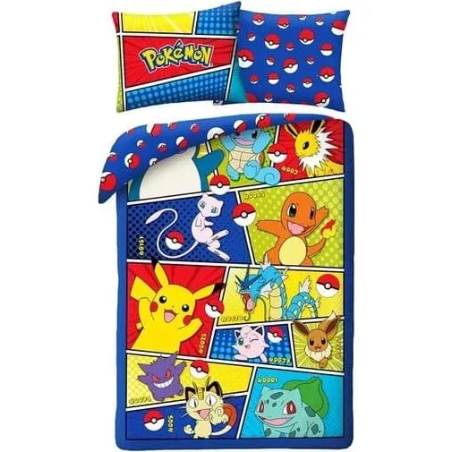 Pokémon Sengebetræk 140x200 cm - 100% Bomuld