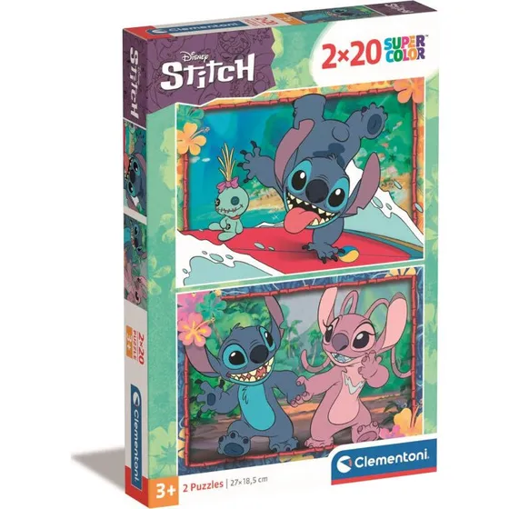 Clementoni Disney Stitch Super Color 2x20 brikker