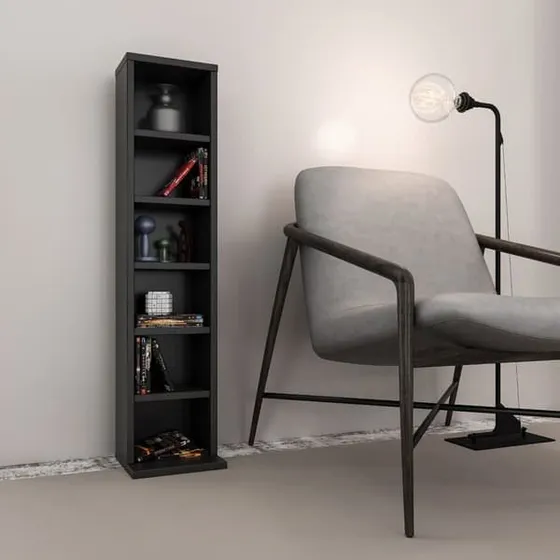 CD/DVD-hylde 92 cm sort med justerbare hylder