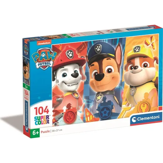 Clementoni Paw Patrol Super Color puslespil – 104 brikker
