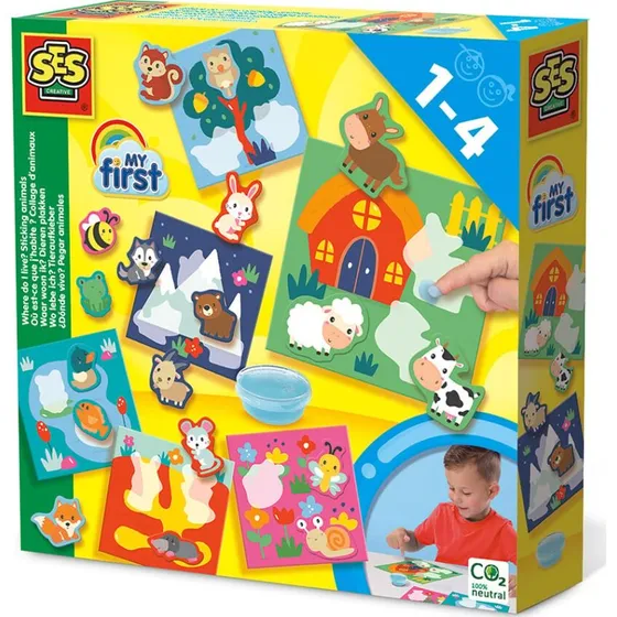 SES Creative - Min Første: Hvor bor dyrene? Klæbesæt