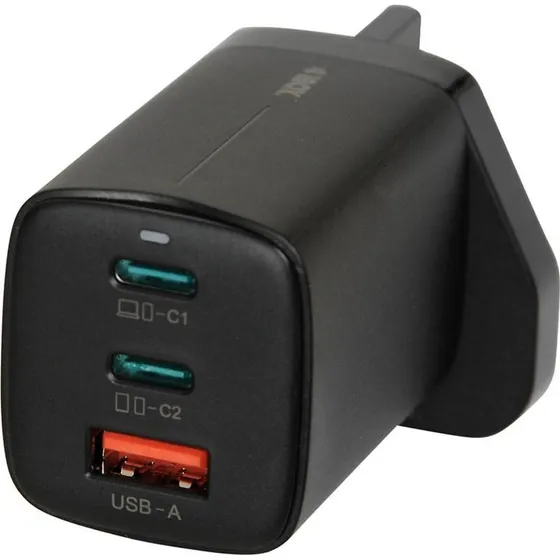 iBox C-65 GaN Vægoplader 65W - Sort, UK-stik