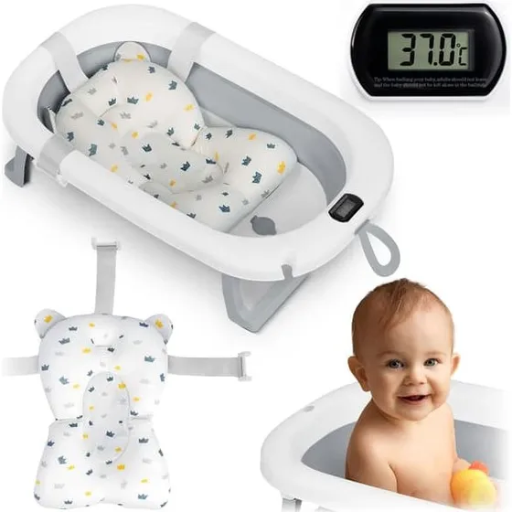Ricokids RK-287 Sammenklappeligt Babybadekar med Termometer