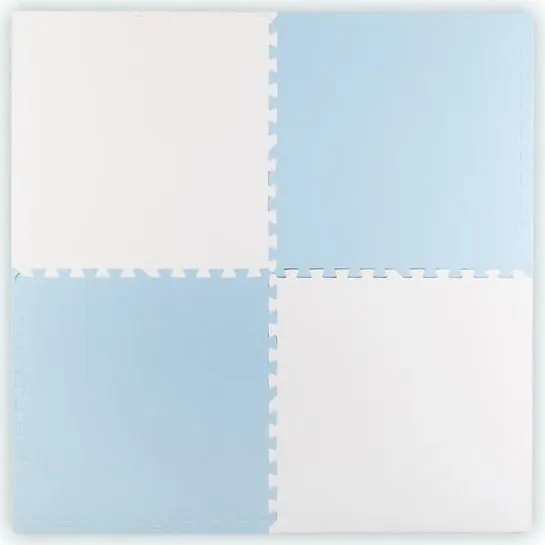 Ricokids Skumpuslespilmåtte 60x60 cm (4 stk.) - Blå & Hvid