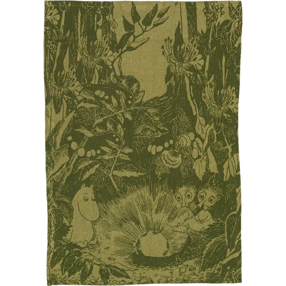 Arabia Moomin Mystikkens Skov viskestykke, 45x65 cm, grøn