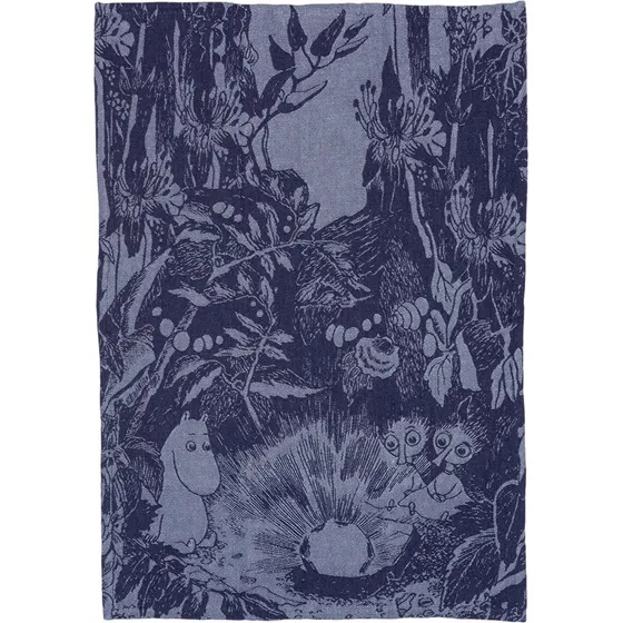 Arabia Moomin Mystikkens Skov viskestykke, blå, 45x65 cm
