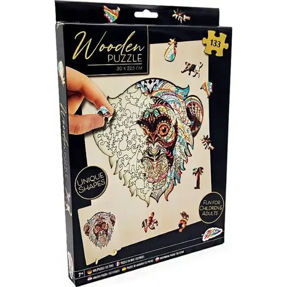 Puslespil i træ - Abe (133 brikker)