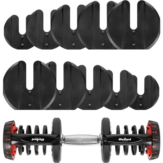 Rebel Active Justerbar Håndvægt 40 kg - Sort