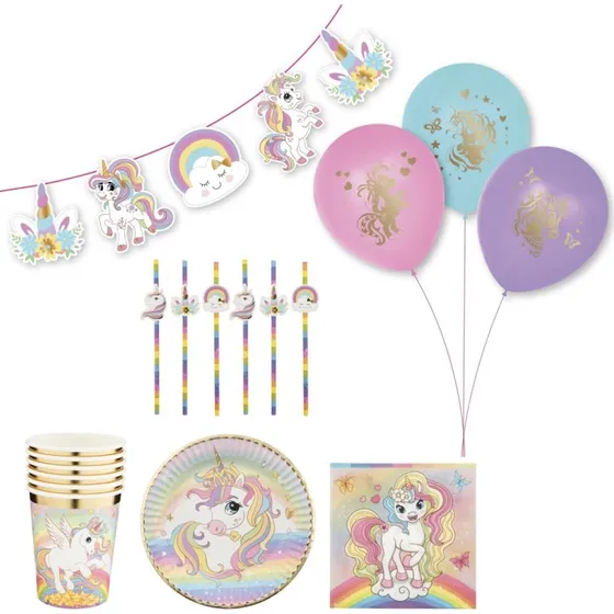 Unicorn Party Box - Enhjørning Festpakke 43 dele
