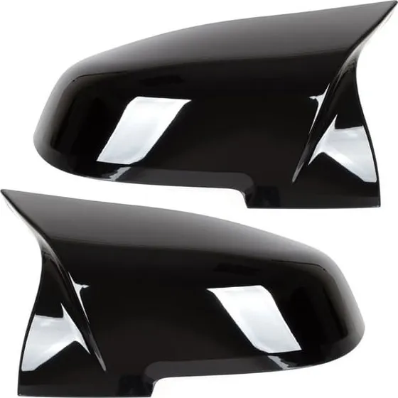 BMW Spejldæksler Glossy Sort Piano Black - Sæt med 2 stk.