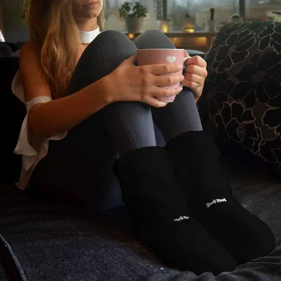 Mikamax Hot Boots Deluxe - Sorte mikroovnstøfler