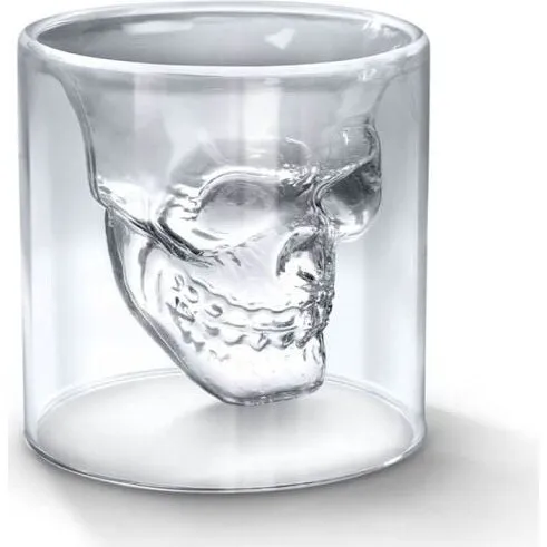 Skull Shotglas 6 cl – klart glas med kraniumdesign