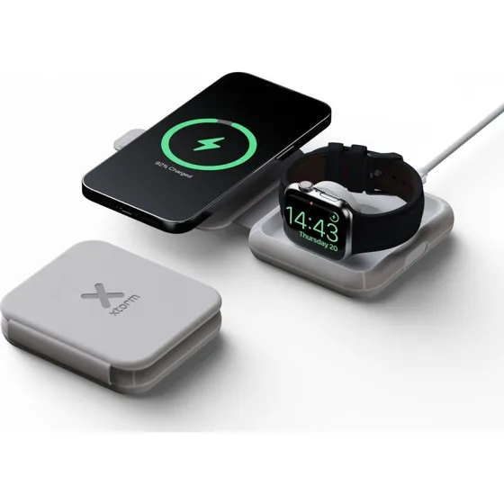 Xtorm Foldbar Trådløs Rejseoplader 2-i-1 15W Hvid