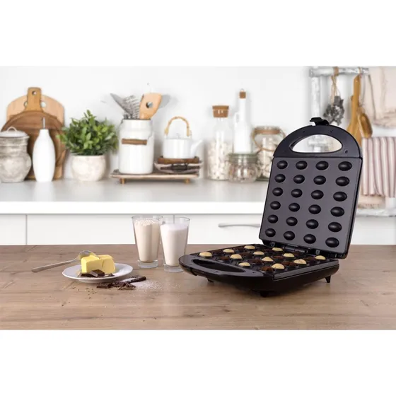 Mesko MS 3041 Vaffeljern - 24 mini vafler, sort