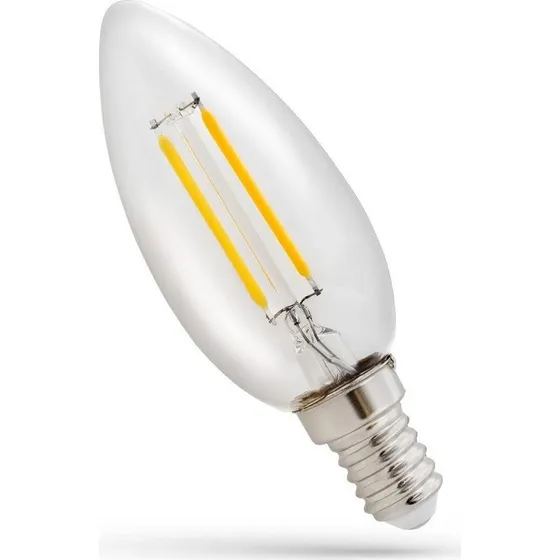LED Kertepære C35 E14 1W - Klart Glas med Kultråd