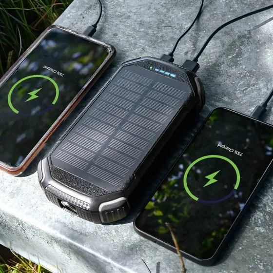 Mikamax QI Solar Powerbank 20.000 mAh – 20W PD, Trådløs