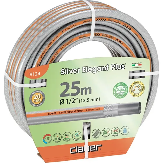 Claber Silver Elegant Plus Vandslange, 25m, 1/2"
