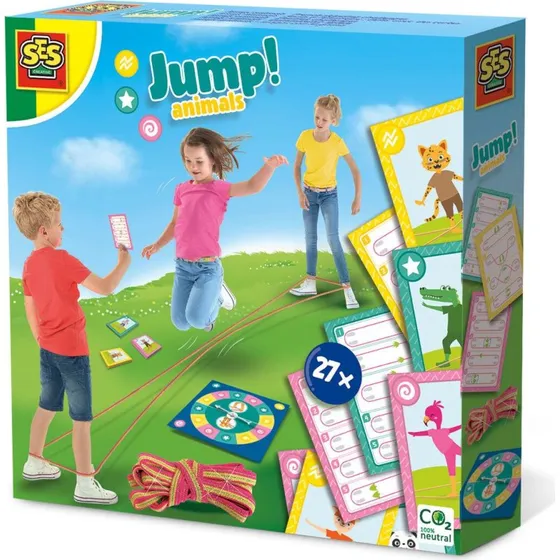 SES Creative Jump! Animals - Hoppeelastik med aktivitetskort