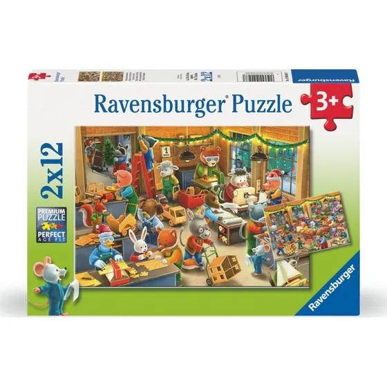 Ravensburger Jul: Legetøjsfabrik 2x12 brikker