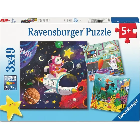 Ravensburger Puslespil 3x49 Brikker – Børn i Videnskab