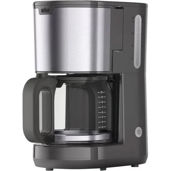 Braun PurShine KF 1500 Kaffemaskine - 1.25L, 1000W, Grå/Rustfrit Stål