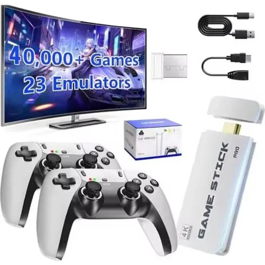 M15 Pro Retro Spilkonsol – 40.000+ spil med 4K og 2 controllere